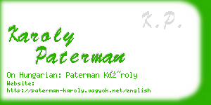 karoly paterman business card